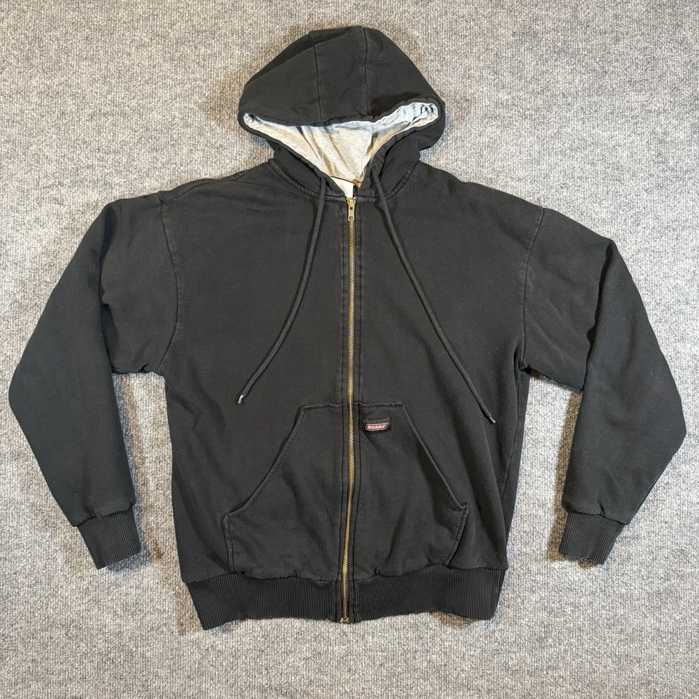 VTG 80s 90s Dickies Thermal Lined‎ Waffle Zip Up Hoodie Jacket Heavy Mens M